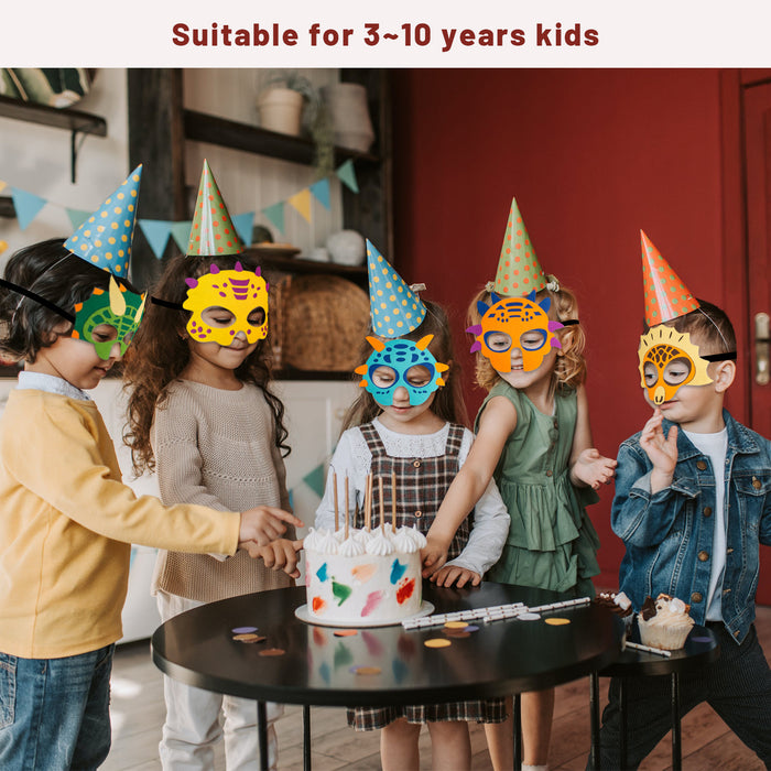 CreepyParty Dinosaur Masks For Kids Birthday Party 12 PCS