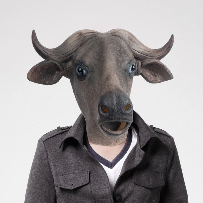 CreepyParty Black Buffalo Mask