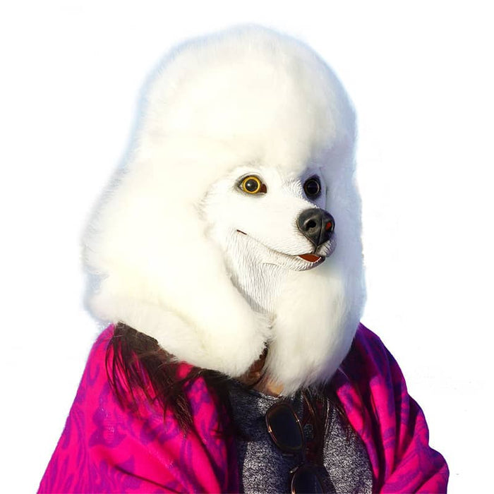 CreepyParty Halloween Costume White Poodle Masks