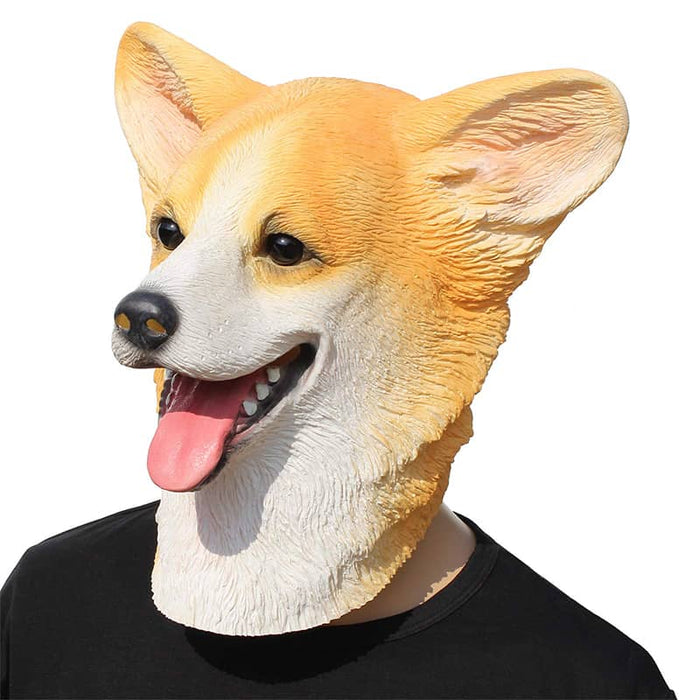 CreepyParty Halloween Costume Corgi Dog Mask