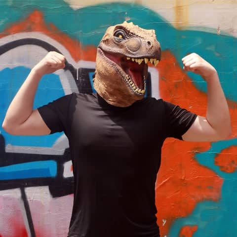 CreepyParty Halloween Costume Jurassic Dinosaur Mask