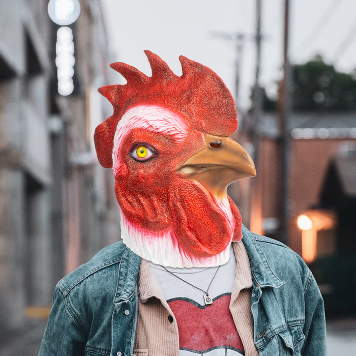 CreepyParty Halloween White Rooster Mask (Chicken)