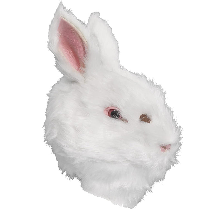 CreepyParty Plush White Rabbit Head Mask