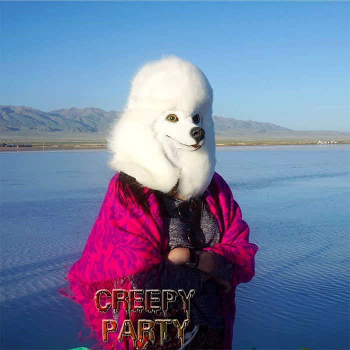 CreepyParty Halloween Costume White Poodle Masks