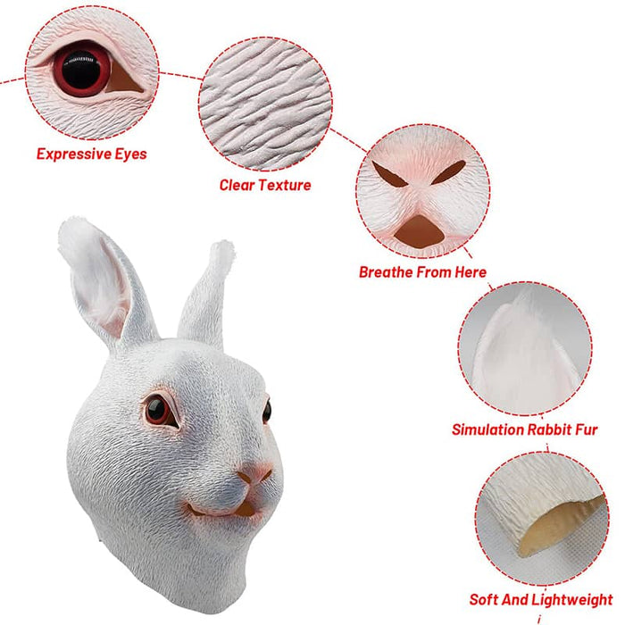 CreepyParty Halloween Costume Party Rabbit Mask