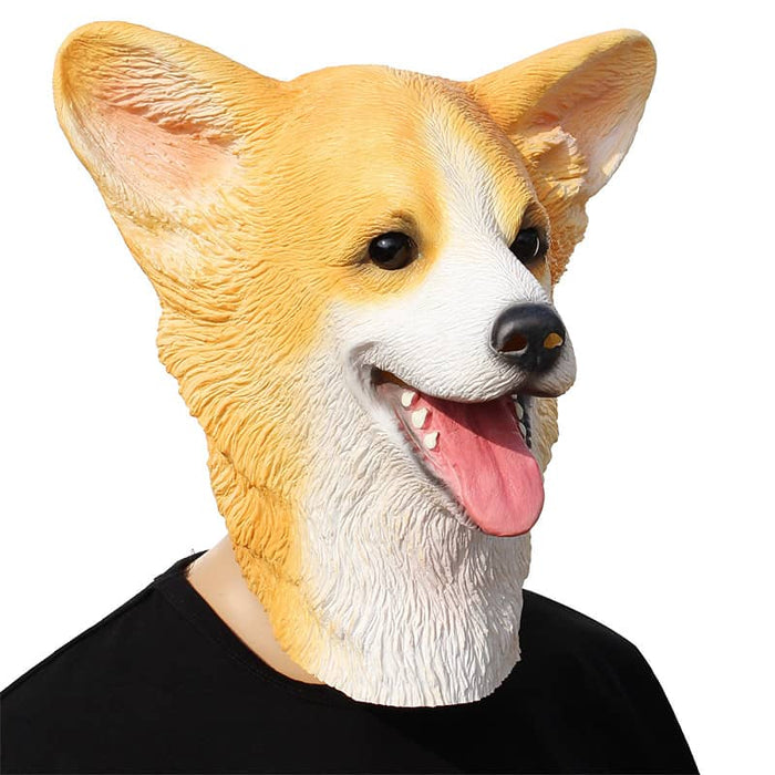 CreepyParty Halloween Costume Corgi Dog Mask