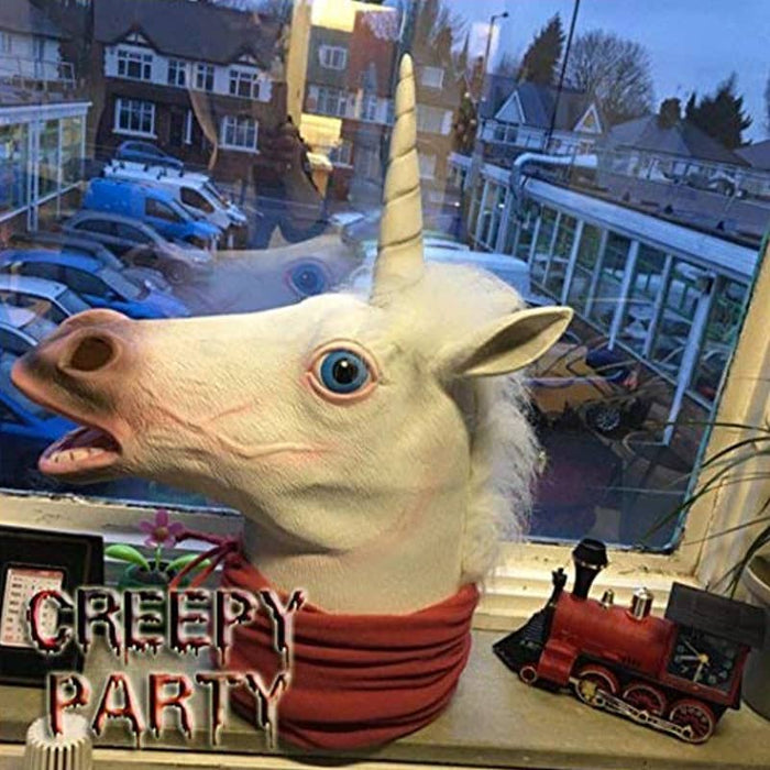 CreepyParty Halloween Costume Party Unicorn Mask