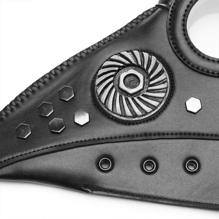 Black Leather Bird Beak Mask