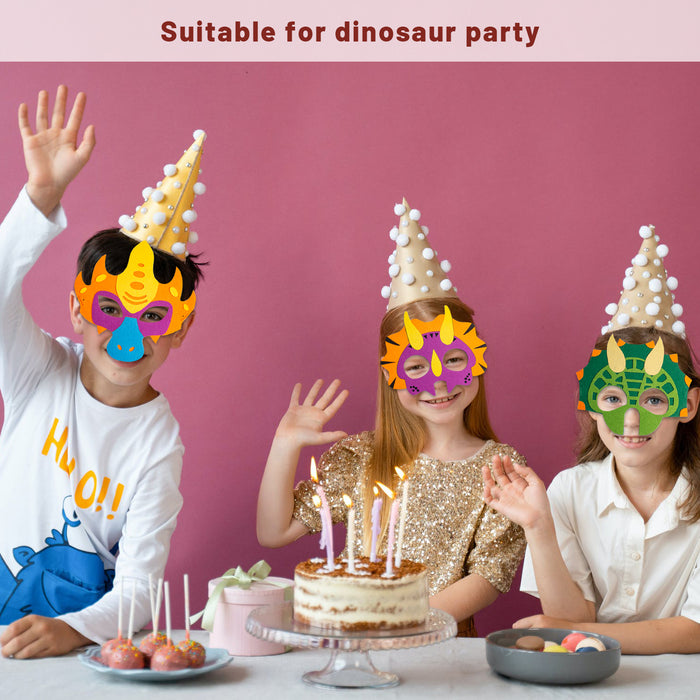CreepyParty Dinosaur Masks For Kids Birthday Party 12 PCS