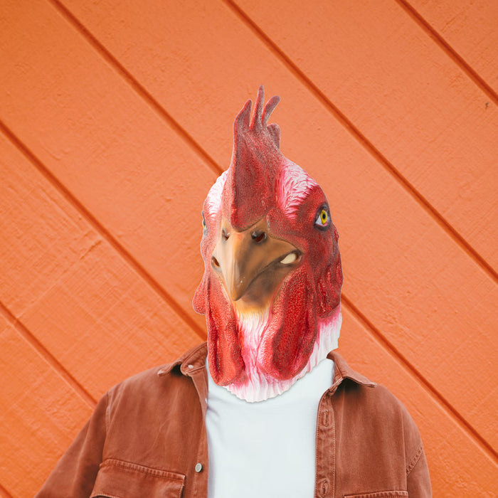 CreepyParty Halloween White Rooster Mask (Chicken)