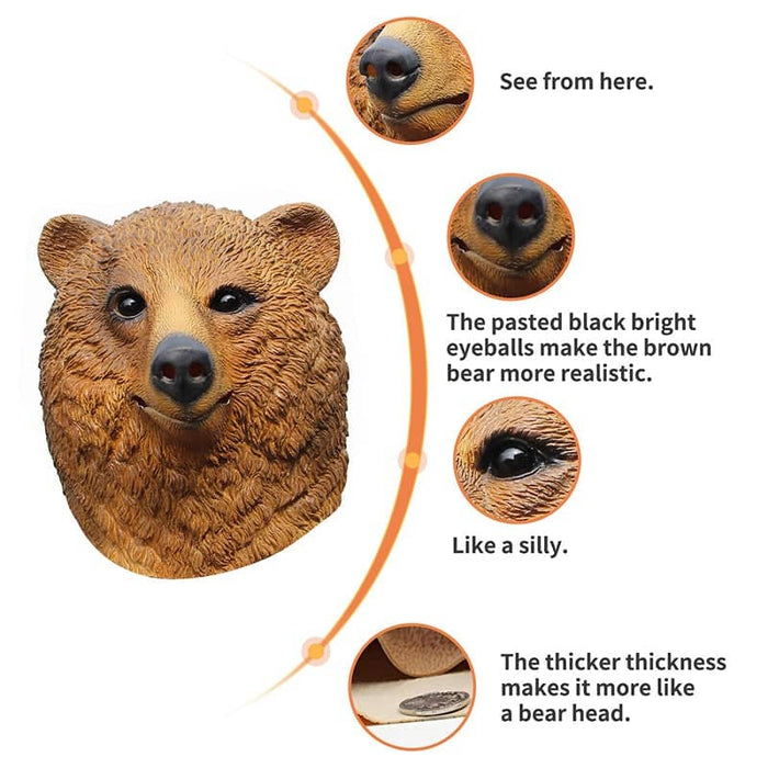 CreepyParty Halloween Costume Brown Bear Mask