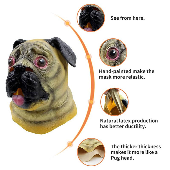 CreepyParty Halloween Dog Mask (Pug)