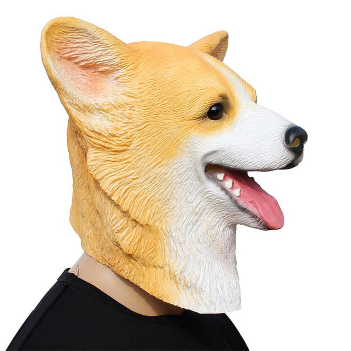 CreepyParty Halloween Costume Corgi Dog Mask