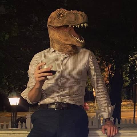 CreepyParty Halloween Costume Jurassic Dinosaur Mask