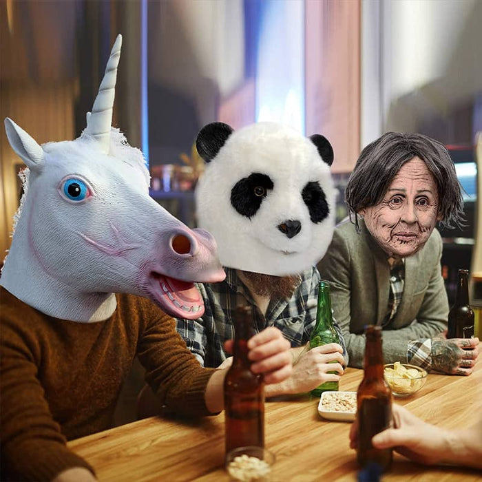 CreepyParty Halloween Animal and Human Head Mask