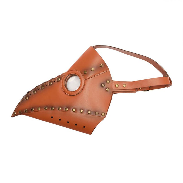Brown Leather Bird Beak Mask