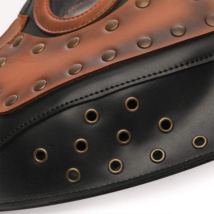 Brown Leather Bird Beak Mask