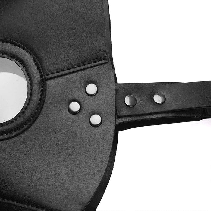 Black Leather Bird Beak Mask