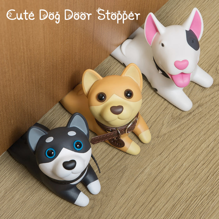 Door Stopper, Cute Dog Door Stop, Decorative Door Wedge for Home and Office (3 pcs)