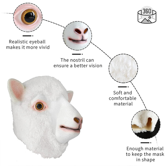 CreepyParty Sheep Masks for Halloween Carnival Birthday