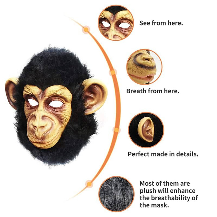 CreepyParty Halloween Monkey Head Mask