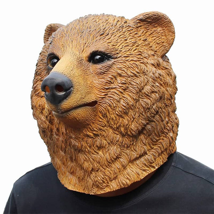 CreepyParty Halloween Costume Brown Bear Mask