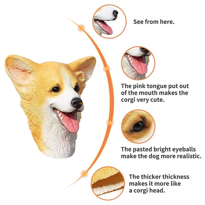 CreepyParty Halloween Costume Corgi Dog Mask