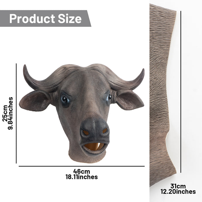 CreepyParty Black Buffalo Mask