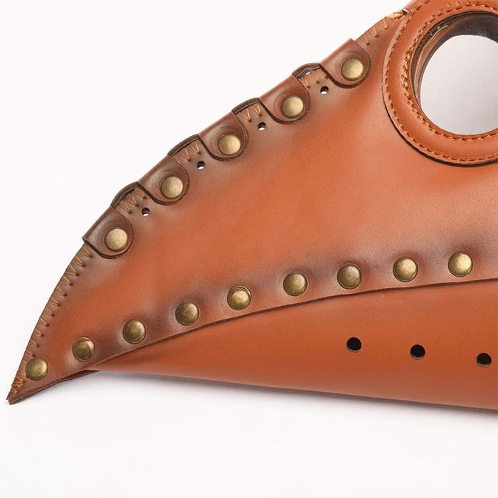 Brown Leather Bird Beak Mask