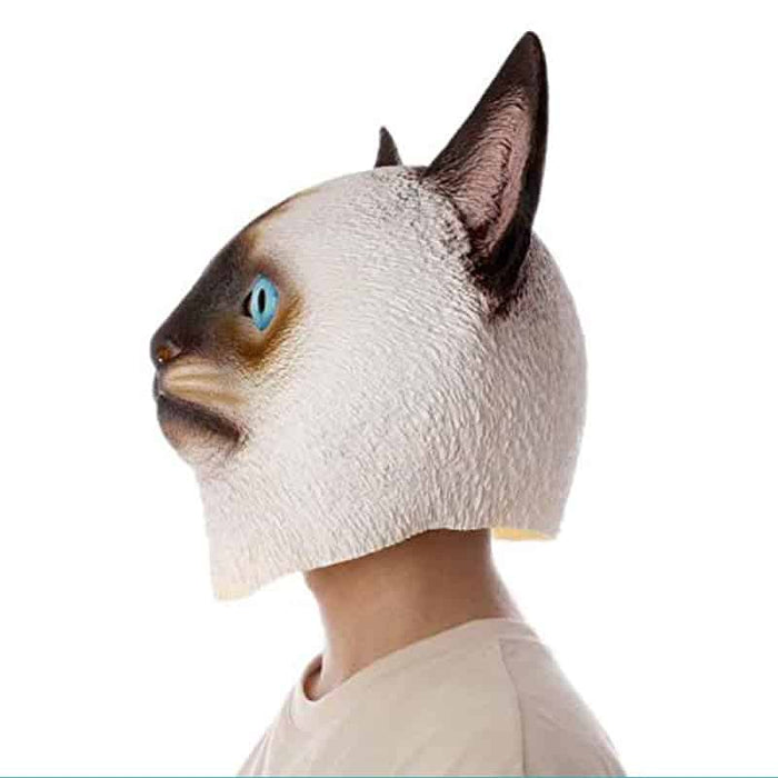 CreepyParty White Cat Mask for Halloween