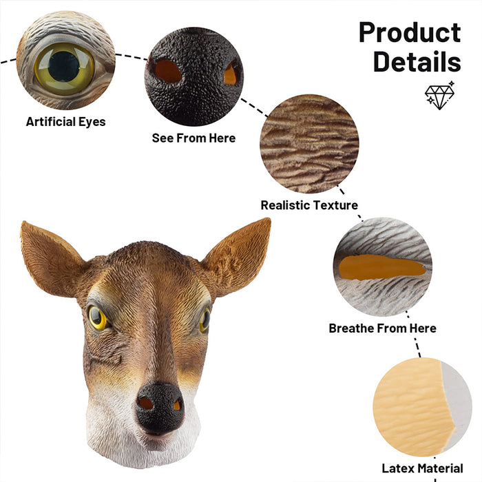CreepyParty Deer Mask Fancy Dress