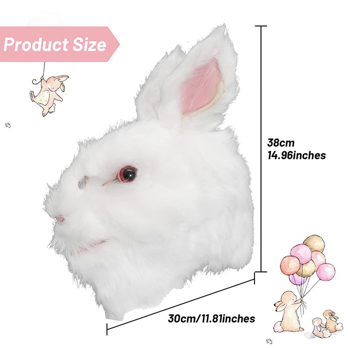 CreepyParty Plush White Rabbit Head Mask