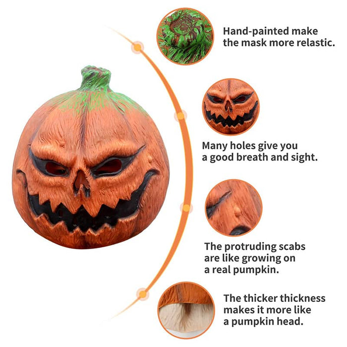 CreepyParty Halloween Costume Pumpkin Mask