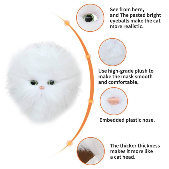 CreepyParty Halloween Costume white Cat Mask