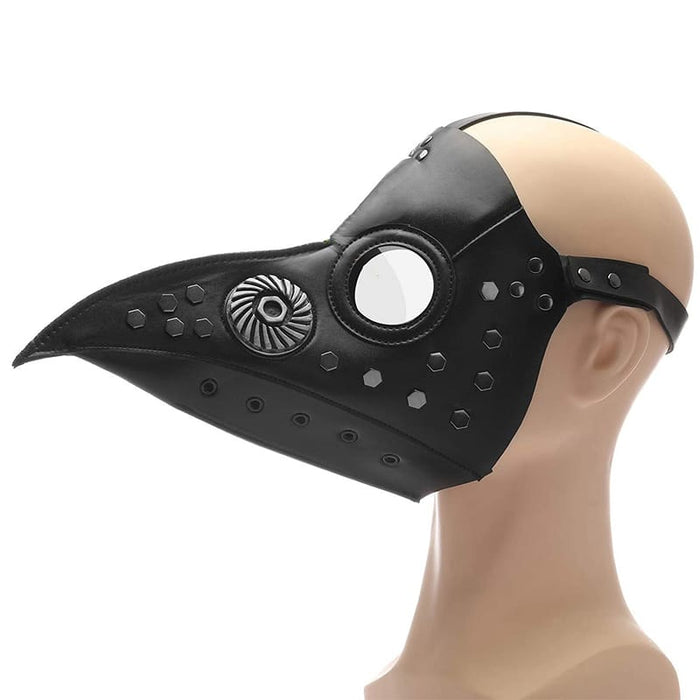 Black Leather Bird Beak Mask