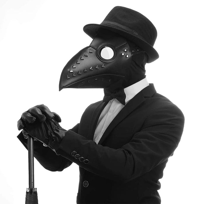 Black Leather Bird Beak Mask