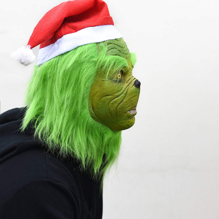 CreepyParty Christmas Green Monster Mask