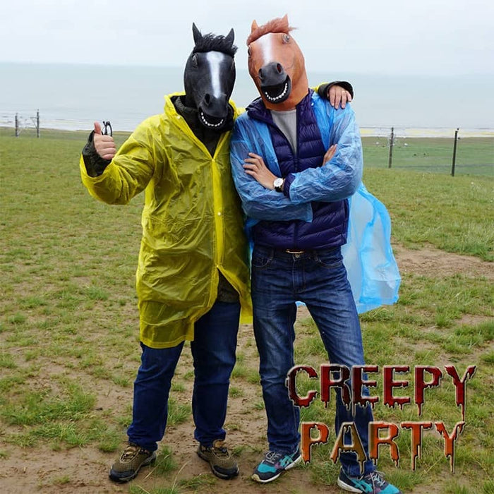 CreepyParty Black Horse Masks for Masquerade