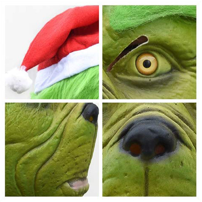 CreepyParty Christmas Green Monster Mask