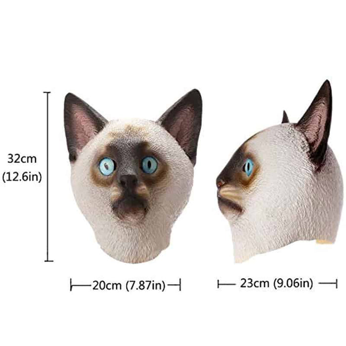 CreepyParty White Cat Mask for Halloween