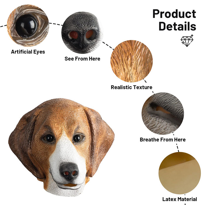 CreepyParty Dog Beagles Head Mask