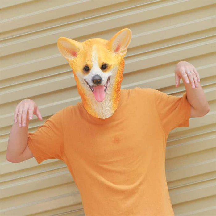 CreepyParty Halloween Costume Corgi Dog Mask