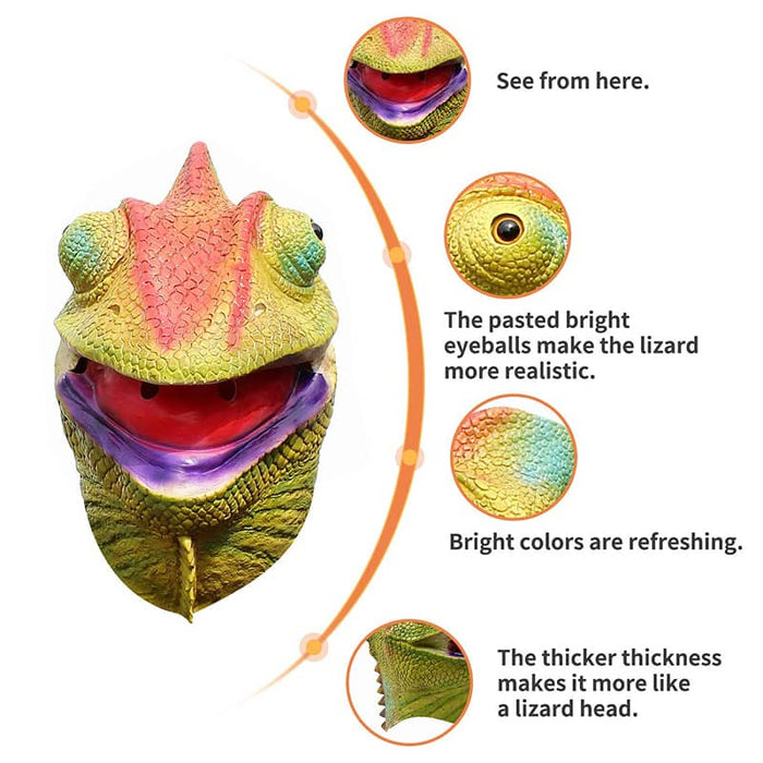 CreepyParty Lizard Chameleon Mask for Halloween Carnival
