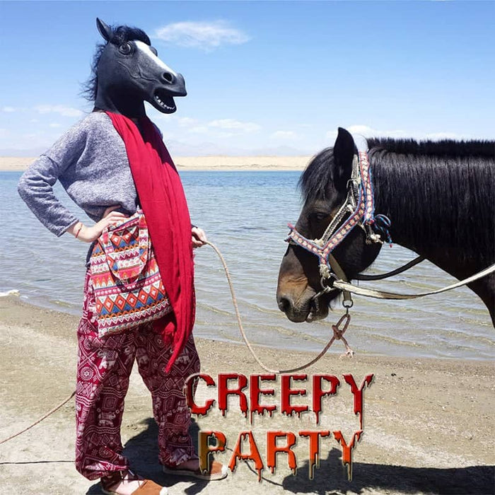 CreepyParty Black Horse Masks for Masquerade