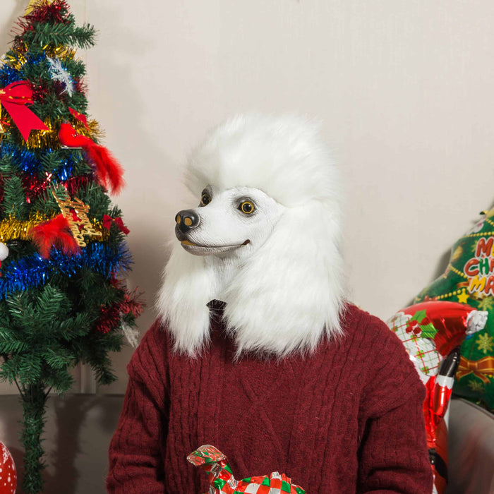 CreepyParty Halloween Costume White Poodle Masks