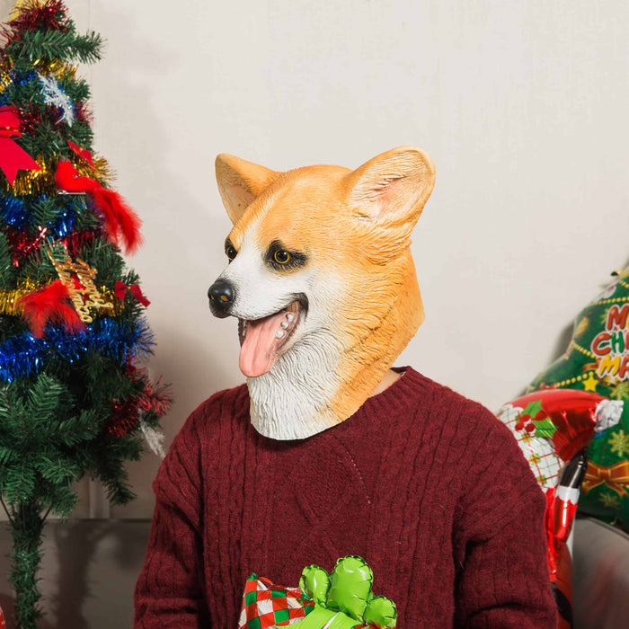 CreepyParty Halloween Costume Corgi Dog Mask