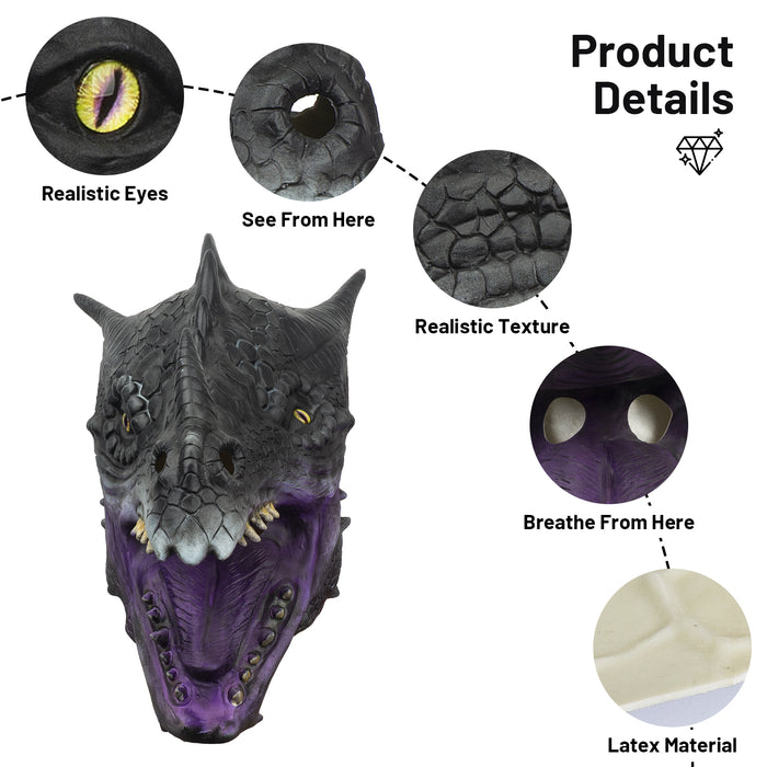 CreepyParty Dragon Mask Scary Fancy Dress