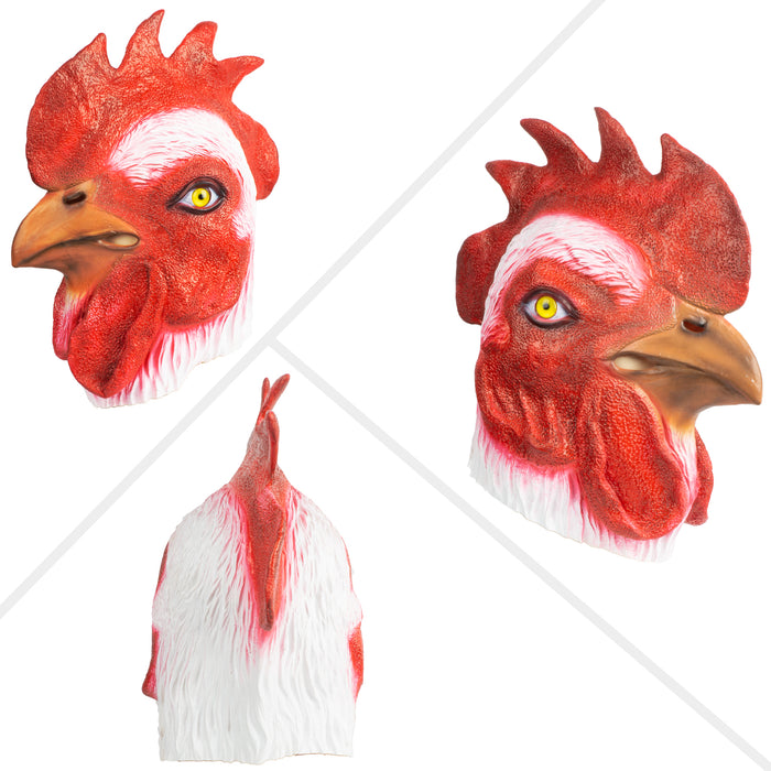 CreepyParty Halloween White Rooster Mask (Chicken)