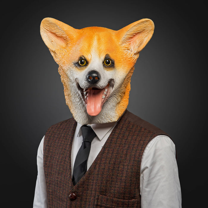 CreepyParty Halloween Costume Corgi Dog Mask