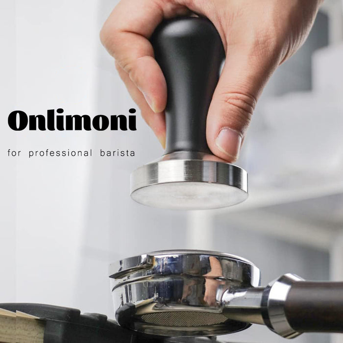 Onlimoni 53mm Coffee Tamper 304 Stainless Steel Base Professional Espresso Press for Portafilter Coffee Machine Barista Tool (53mm)